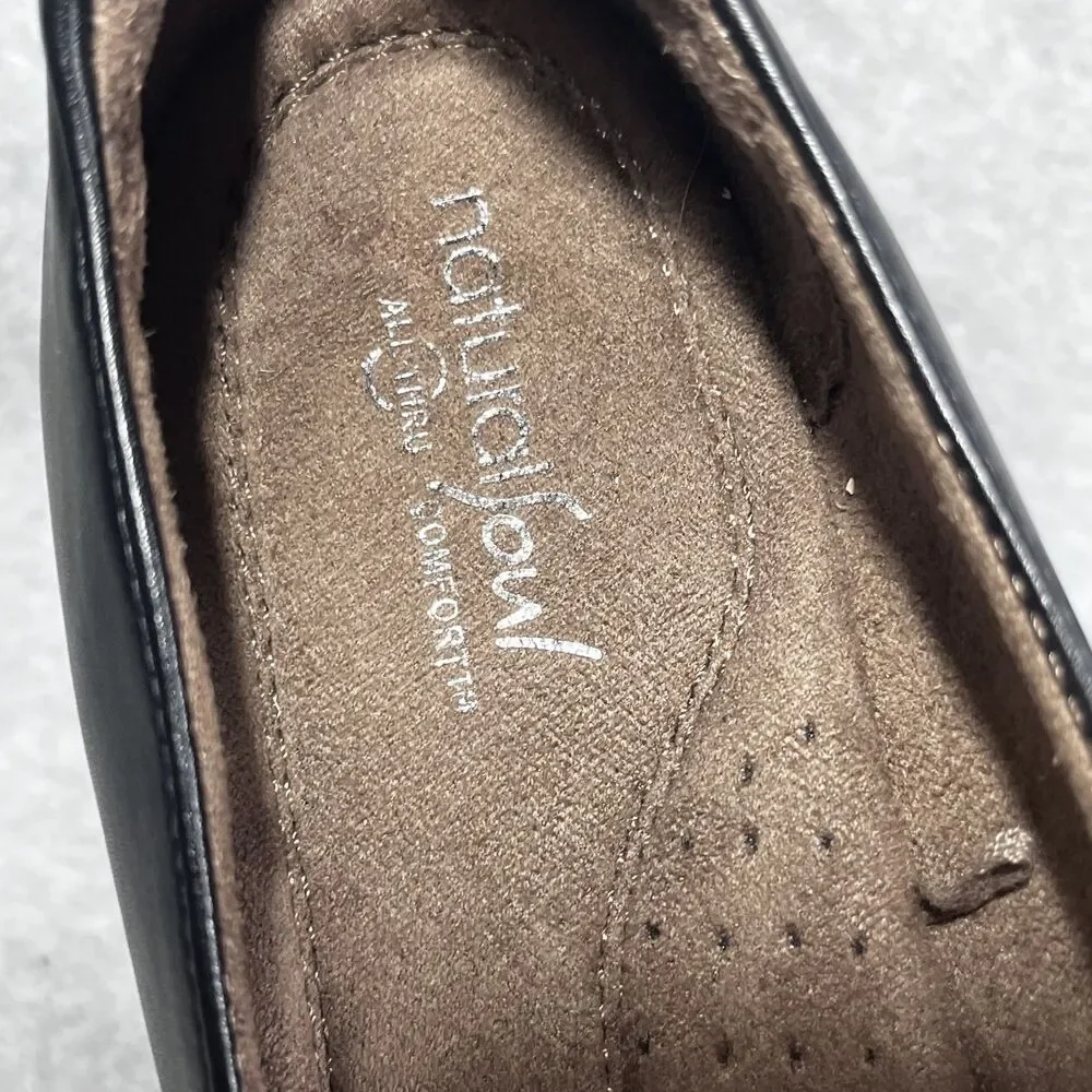 Natural‎ Soul Shoes Womens Size 9.5 Black Wedge Heel All Thru Comfort Slip On